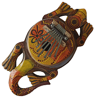Музыкальный интсрумент калимба Ящерица, ручная работа, роспись 30х13,5х7,5 см